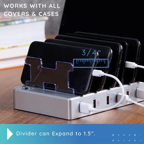 6-Port USB Charging Station with Cables by Hercules Tuff - Silver 6-Port USB Charging Station with Cables by Hercules Tuff - Silver